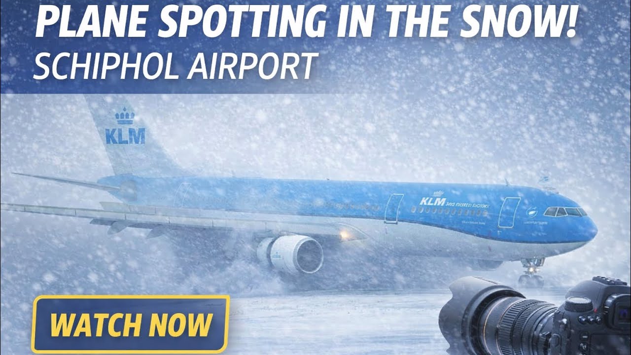 ❄️ WINTER WONDERLAND at Schiphol Airport - 24 Mins Of Planespotting in the Snow!