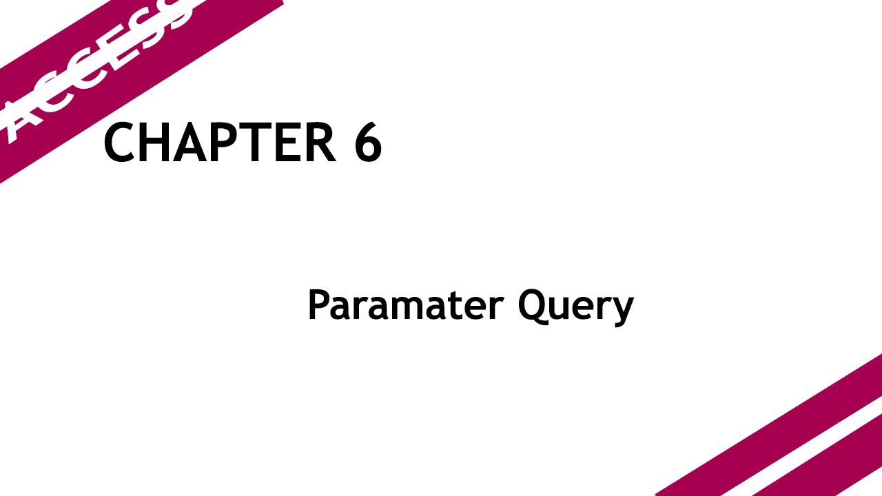 Parameter Query Microsoft Access 2019 - YouTube