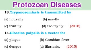 Parasitology MCQ Questions - Protozoan disease MCQ screenshot 1
