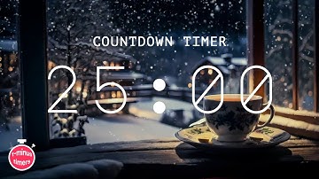 25 Minute lofi music with timer (winter theme)