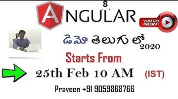 Angular 2 and 4 ,5,6 Demo By Praveen In Telugu 9059868766 What is angular in telugu-Angular js
