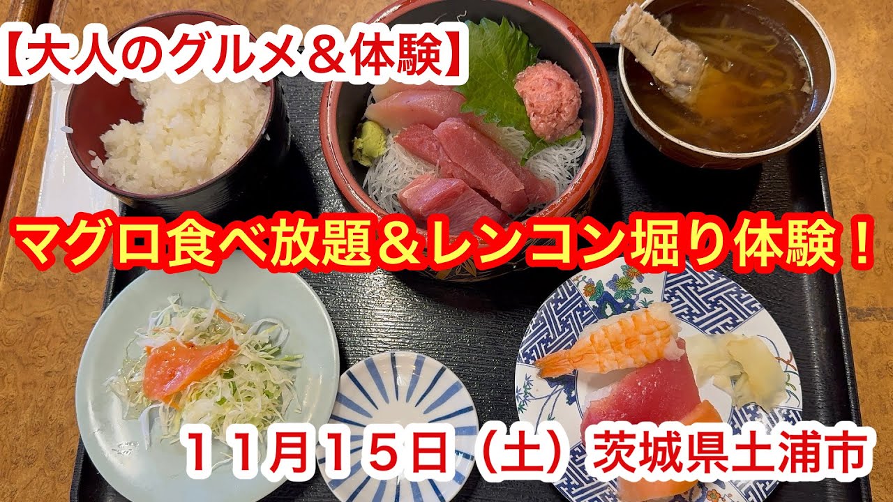 【大人のグルメ＆体験】土浦魚市場のマグロ食べ放題とレンコン掘り体験！（霞ヶ浦サイクリング）