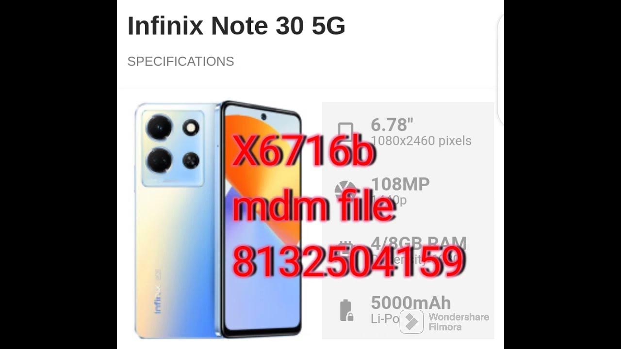 X6716B INFINIX Note 30 5G TASTED MDM REMOVE FILE BY DANY-SONIC - YouTube