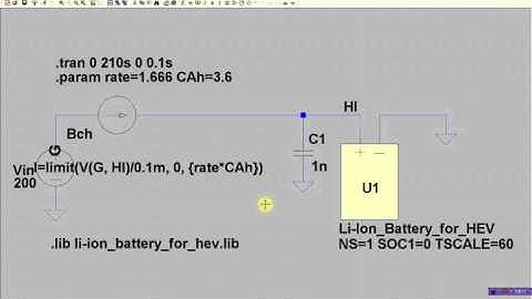 Charge Simulation of Li-Ion for HEV using LTspice