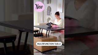 Product Link In Bio ( # 1526 ) 🛒Hidden Seats Retractable Wooden Elegant Coffee Table