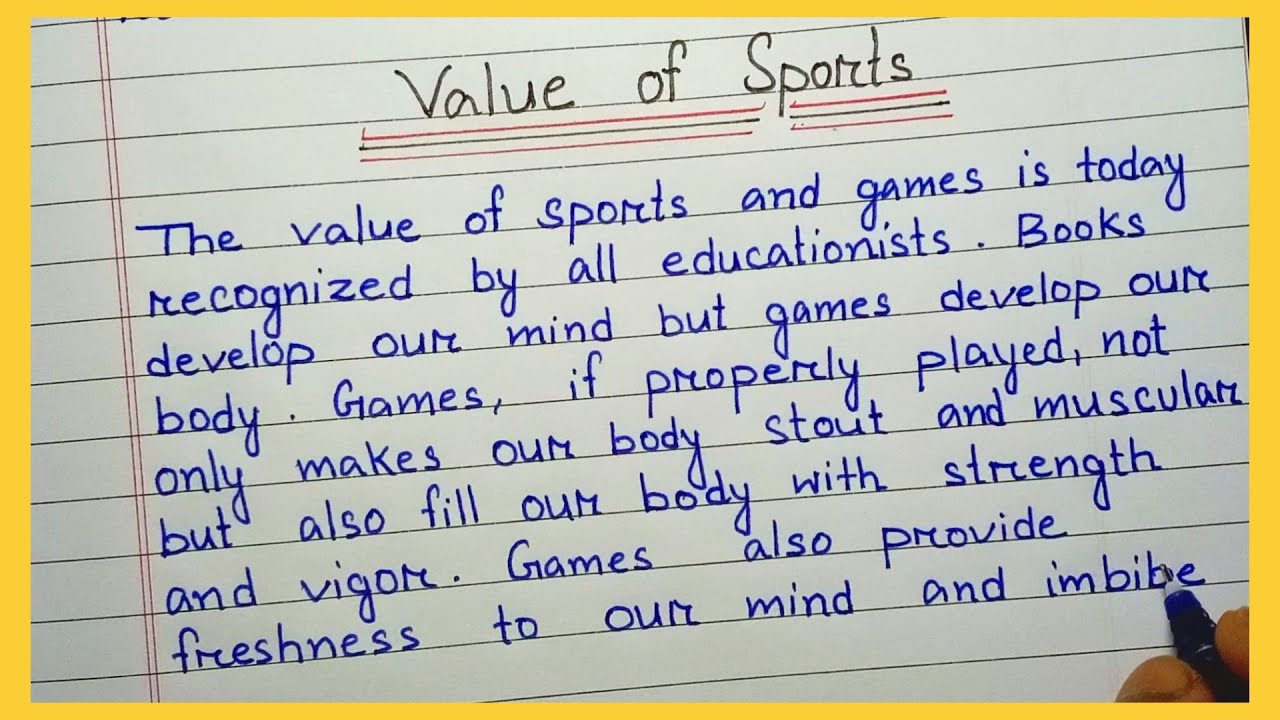 the value of sports essay