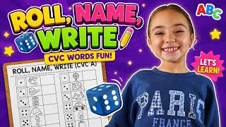 Elementary Phonics Lesson 🔤 CVC Short A Words | Roll, Name & Write