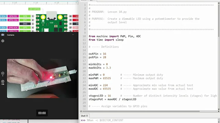 Lesson 11   - Controlling Dimmable LED using Potentiometer