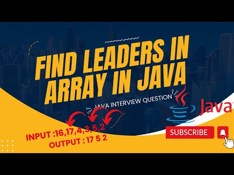 Java Program To Find Leaders In Array