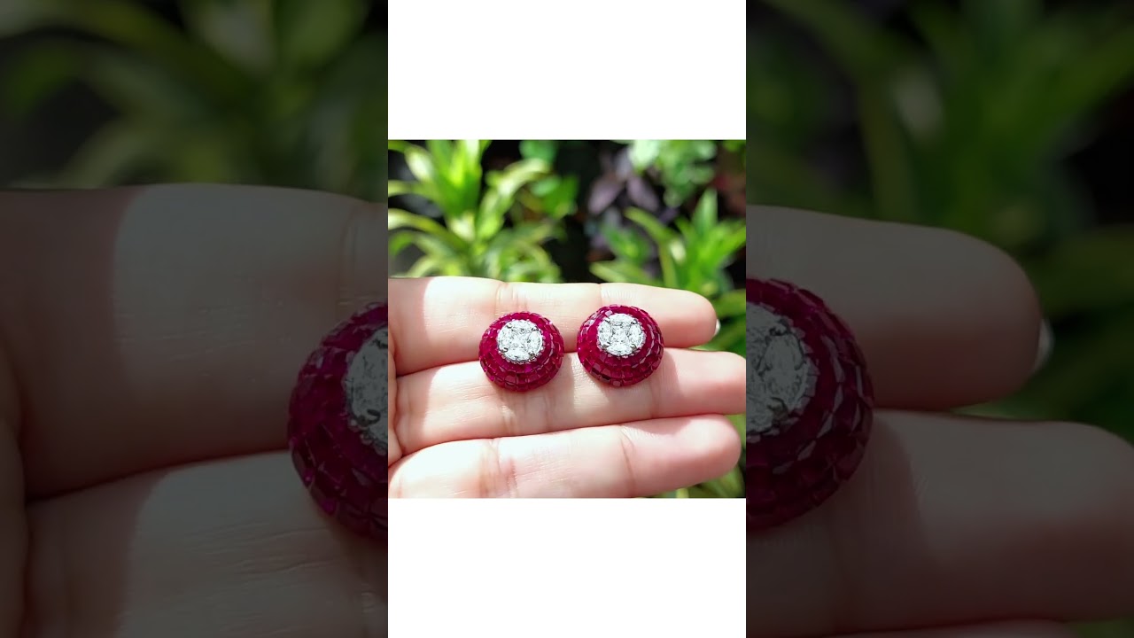 Princess Ruby Stud Earrings from our Signature Collection 