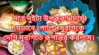 মাত্র দুইটা উপকরণ দিয়ে যেভাবে পোল্ট্রি মুরগিকে দেশি মুরগিতে রূপান্তর করলাম।