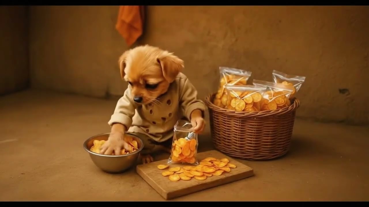 A Poor Puppy in Search of Food