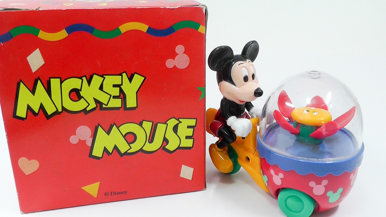 激レア！ミッキーマウス　バイク　 プルバック　走ります！ ミッキーマウス プルバックカー Mickey Mouse Pull-Back Car - YouTube