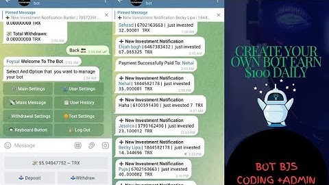 Make Telegram Investment Bot With Admin Panel & Earn Unlimited Money #bot #bots #telegram #bjscodes