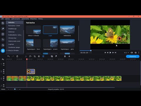 #PowerPoint + #GIMP + #Movavi Video Editor: Logo z PowerPoint jako znak wodny w projekcie filmowym.