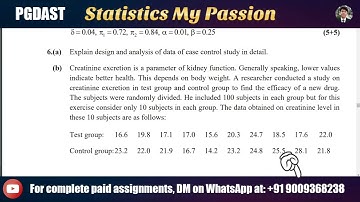 2024 PGDAST Biostatistics: Explain design and analysis of data of case control study in detail.