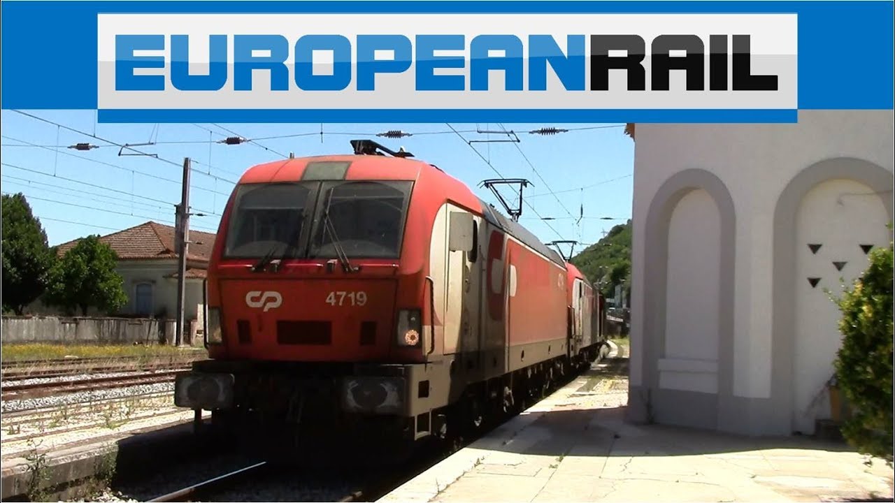 MEDLOG 4700 loco 4719 + 4720 + Comboio Carvao passes Santarém Station