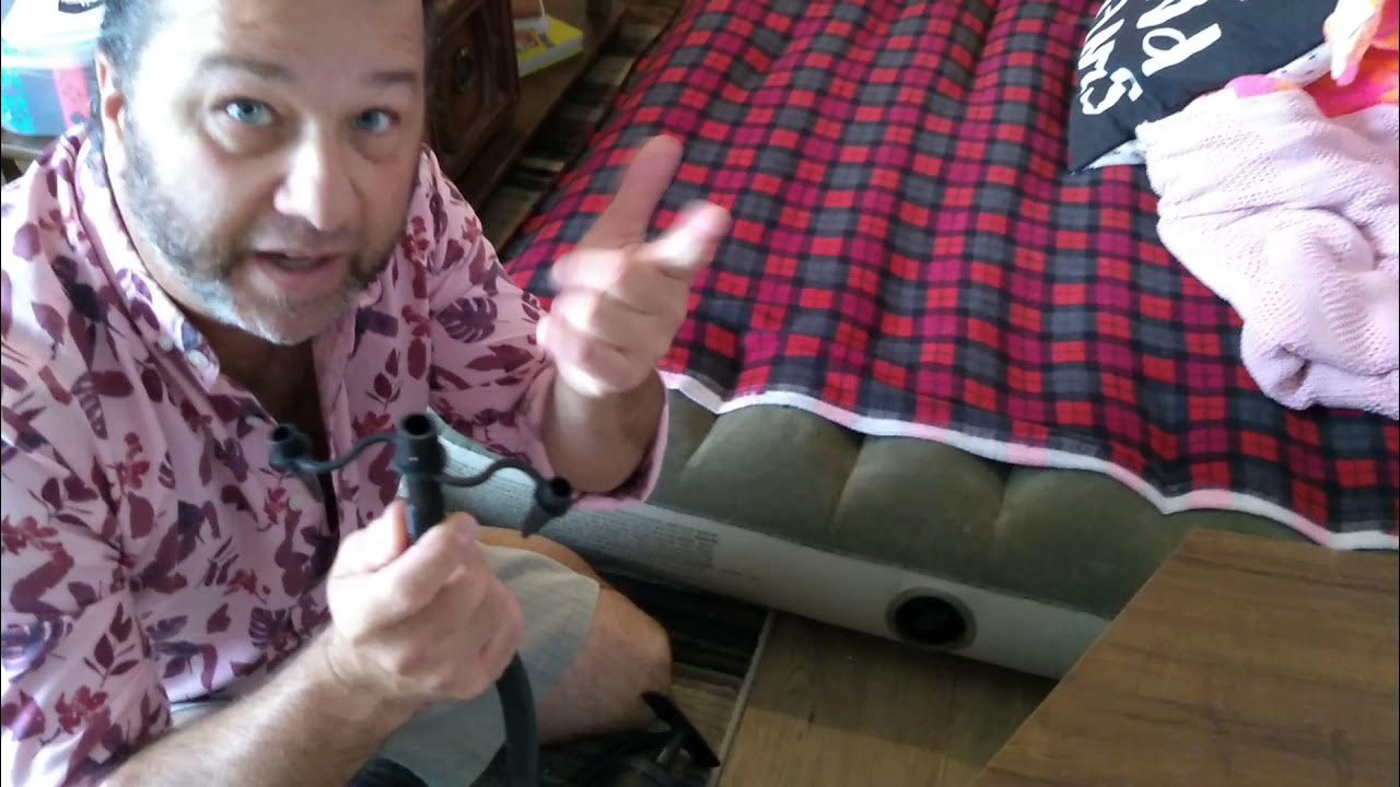 How to inflate an air bed with a hand pump. YouTube
