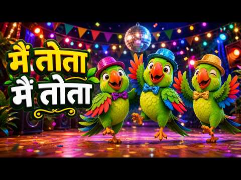 Main Tota Hare Rang Ka | Hindi Rhymes | मैं तोता मैं तोता | Hindi Rhymes For Kids | Baby Songs Hindi