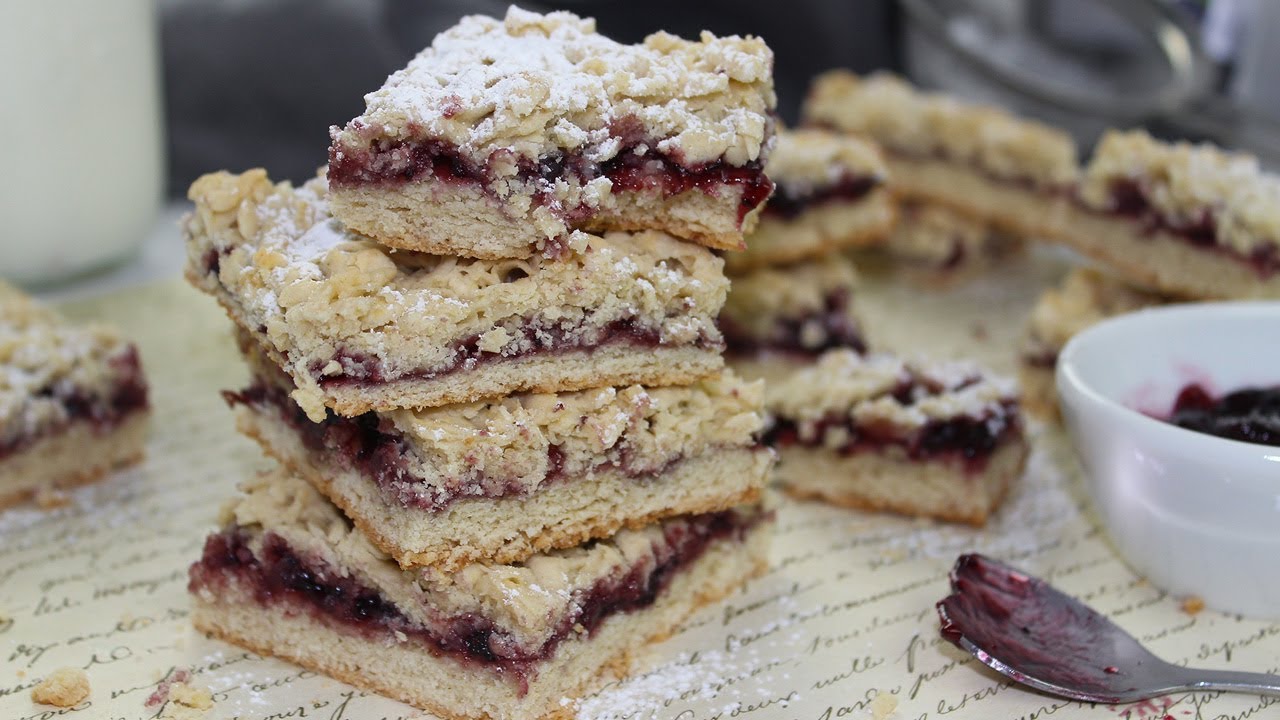 Black Currant Crumb Bars Jam Bars Recipe YouTube