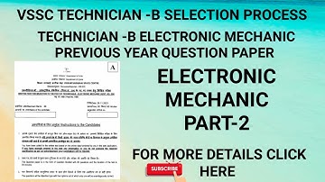 Vssc technician-b electronic mechanic question paper part-2 | isro technician-B question papers vssc
