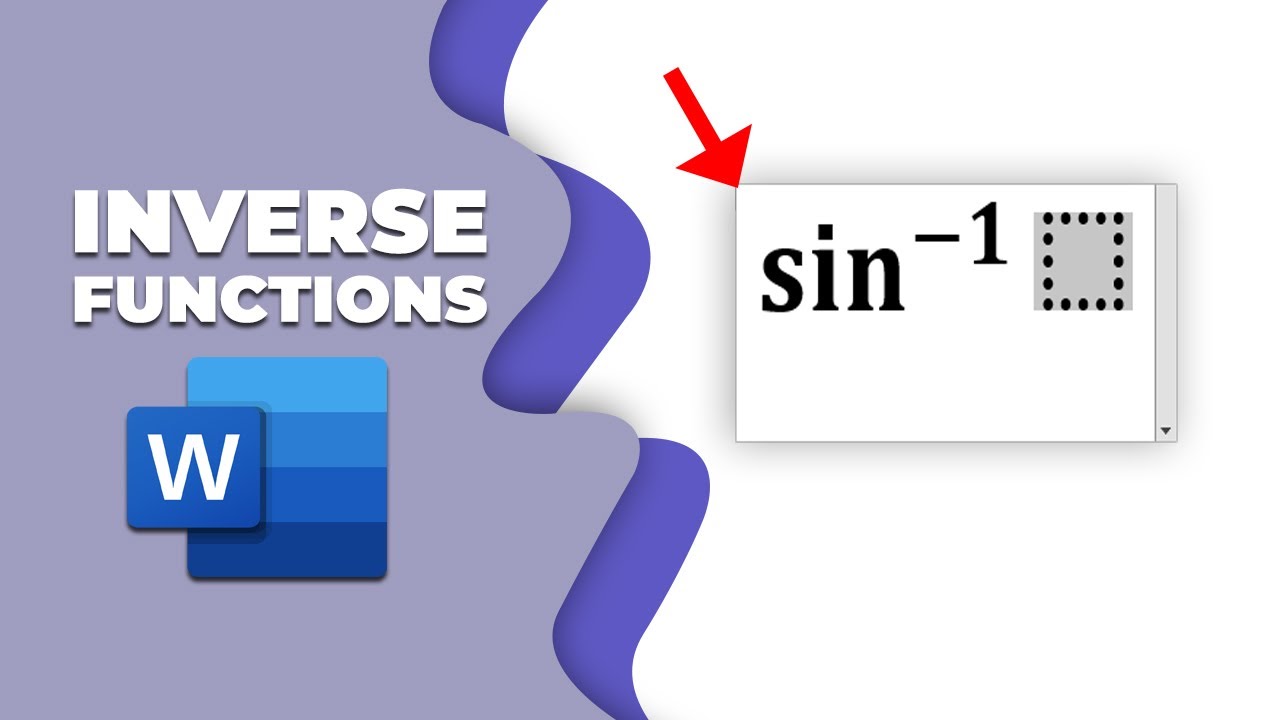 How to insert Inverse Functions in word - YouTube