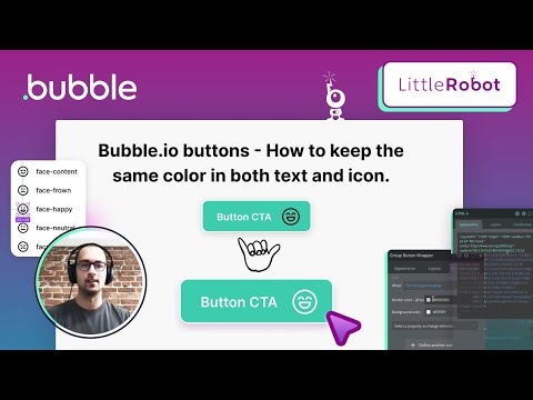 Bubble.io buttons - How to maintain the same color for both the text and icon.