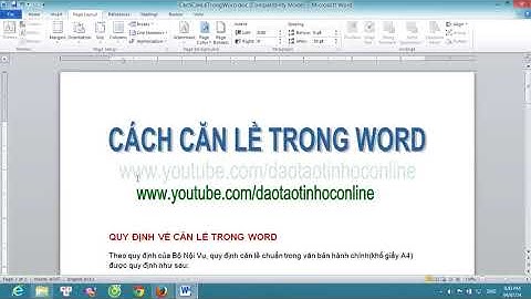 Hướng dẫn cách canh lề trong word 2003