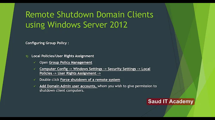 How to Remotely Shutdown Computers using Windows Server 2012