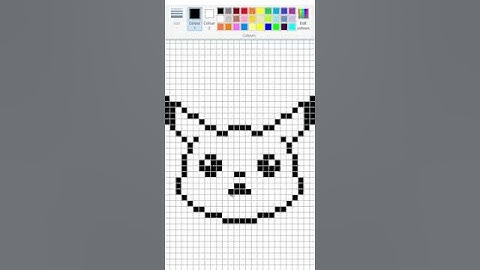 Pikachu | Pixel Art in MS Paint  #art #drawing