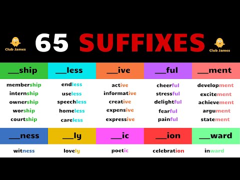 SUFFIX - Learn 65 Everyday Suffixes in English with Example Sentences | English Vocabulary