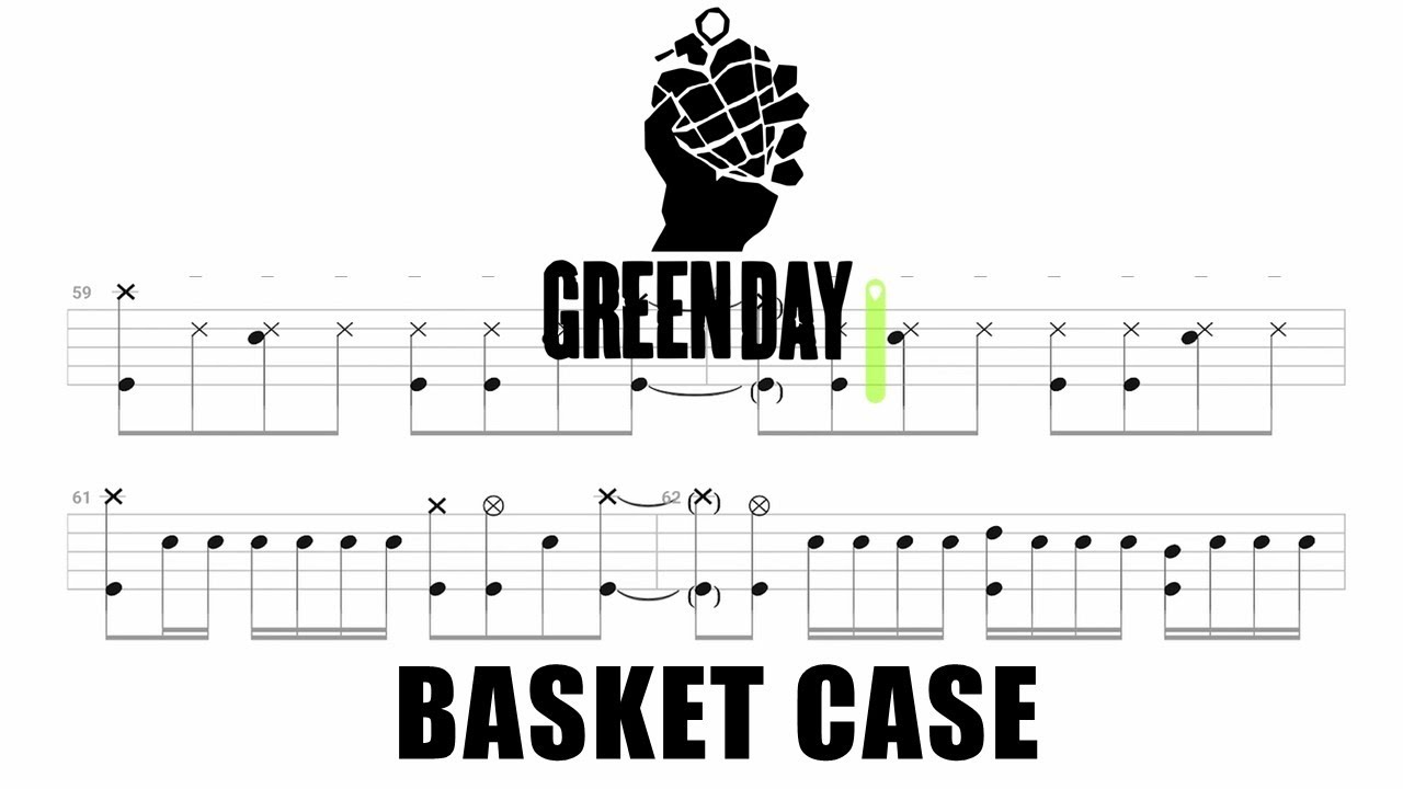 Green Day Basket Case (🔴 Drum Notation Tutorial) chamisdrums 