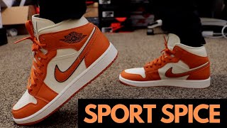 Jordan 1 Mid SE Sport Spice Unboxing + On Feet!