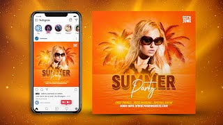 Summer Party Social Media Design | Photoshop Tutorial