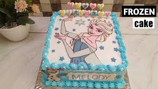 Kue ulang tahun frozen || cara menghias kue ultah frozen