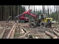 Nový Komatsu 931 a LKT 81 při těžbě napadených smrků