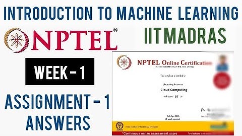 NPTEL: Introduction to Machine Learning Assignment 1 Answers | Week 1 Answers |Machine Learning IITM