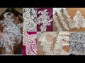 Very impressive white lace fabric trim with Sequins for bridals dress !! how to make trim lace idea