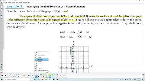 Math 10 5.2 Example 3 Identifying the End Behavior of a Power Function