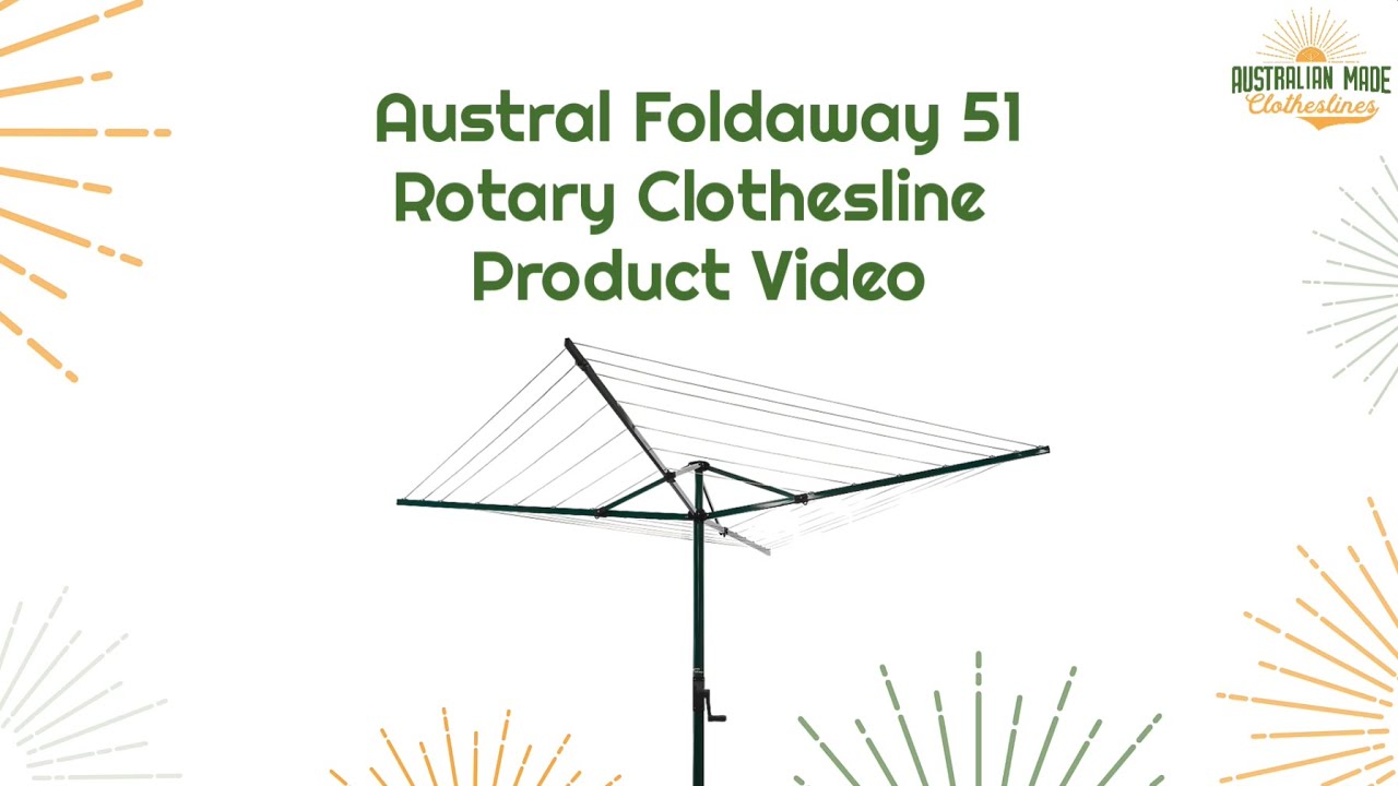 Austral Foldaway 51 Rotary Clothesline Product Video - Australian Made Clothesline