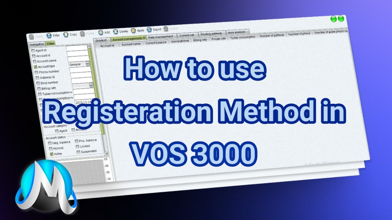 Step 24: How to use Registration Method in Vos 3000 - YouTube