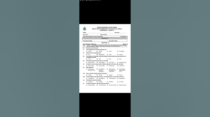 geography annual paper 2024 #exams #geography #annualpaper #hilly areas #class 7