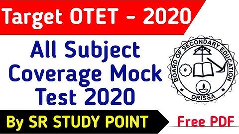 TARGET OTET 2020//LIVE MOCK TEST///SR STUDY POINT