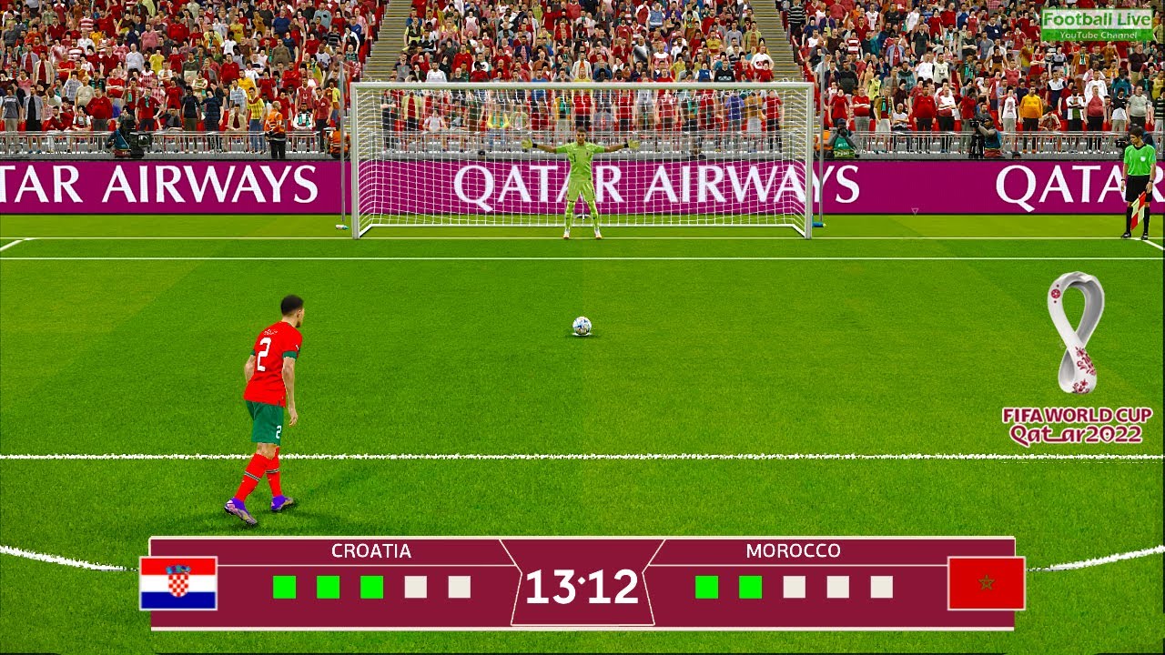 Croatia vs Morocco - Penalty Shootout FIFA World Cup 2022 Modric v Hakimi PES Gameplay PC