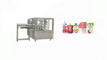 Spout Pouch filing capping machine | juice pouch filling machine | jelly spout bag filling machinery
