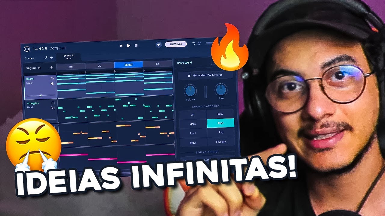 NOVO PLUGIN COM I.A PRA MELODIAS E ACORDES INCRÍVEIS! 🔥 LANDR COMPOSER