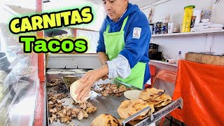 The BEST CARNITAS Street Tacos || DEEP FRIED Pork || Mexican Street Food