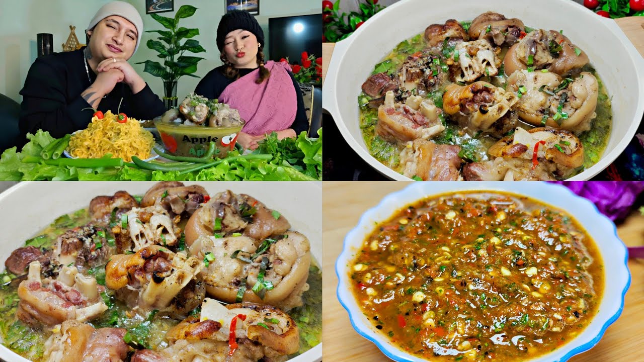 Syrwa Kjat Sniang + Chutney 😋|| Pork Leg Recipe || Husband Wife♥️