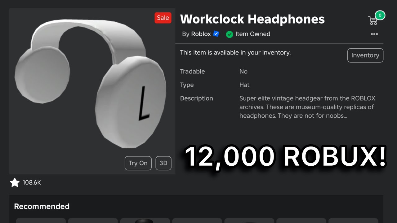 12k Robux Proof BUYING THE WORKCLOCK HEADPHONES FOR 12K ROBUX! - YouTube