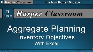 Aggregate Planning Inventory Objectives with Excel | Dr. Harper